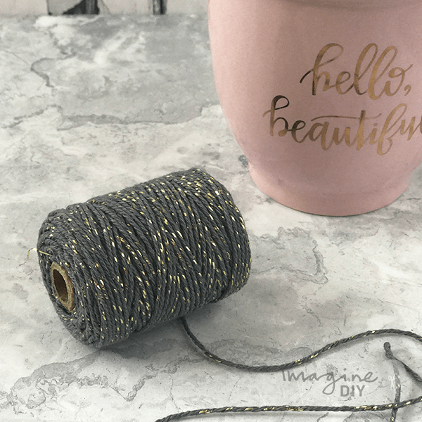 Cotton Lurex Twist Cord - Grey & Gold ImagineDIY
