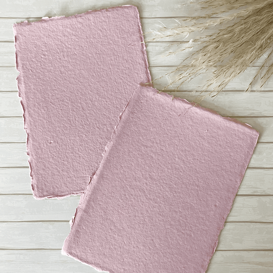 Vintage Pink Handmade Paper, Card and Envelopes (Vegan)  ImagineDIY Paper 5 x 7 
