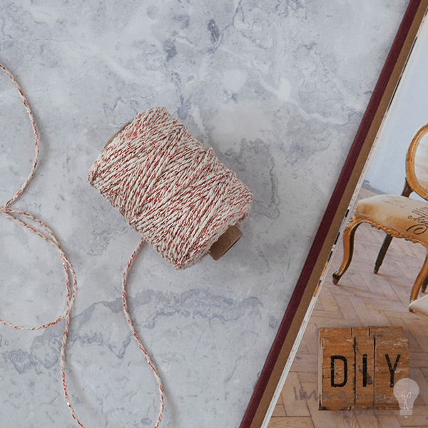 Cotton Lurex Twist Cord - Ivory & Rose Gold ImagineDIY