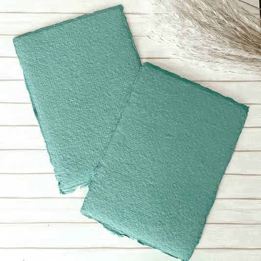 Jade Green Handmade Paper, Card and Envelopes. (Vegan)  ImagineDIY Paper 5 x 7 