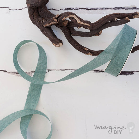 Lino Ribbon Pastel Teal  ImagineDIY 1 Meter  