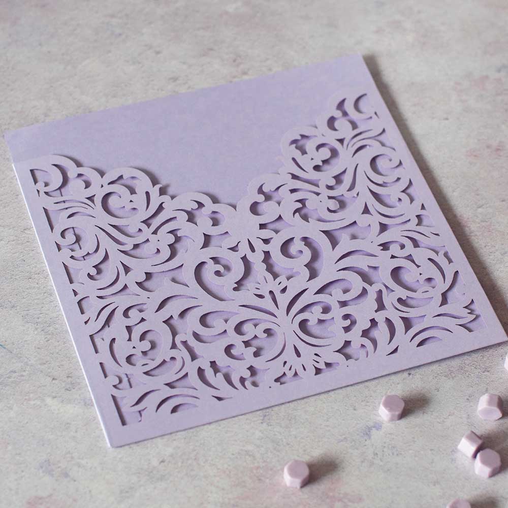 Lucy Laser Cut Invitation - Lilac ImagineDIY