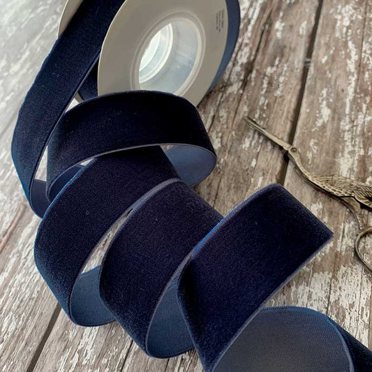 Navy Blue Velvet Ribbon - 3 Meter Roll  ImagineDIY 25mm  