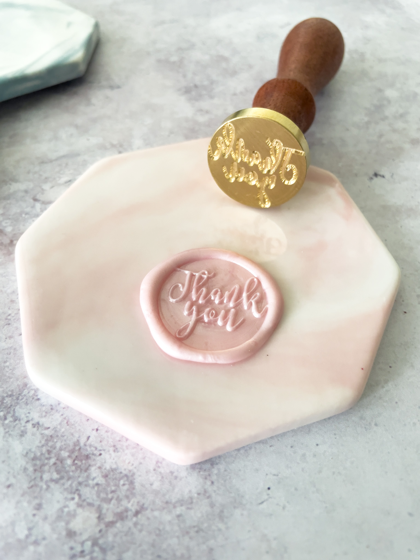 Ceramic Wax Stamp Mat - Pink Marble  ImagineDIY   