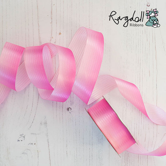 Pink Ombre Satin Ribbon 25mm - 10 Metre Roll  ImagineDIY   