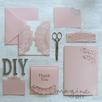 Doily Blush Pink RSVP Card ImagineDIY