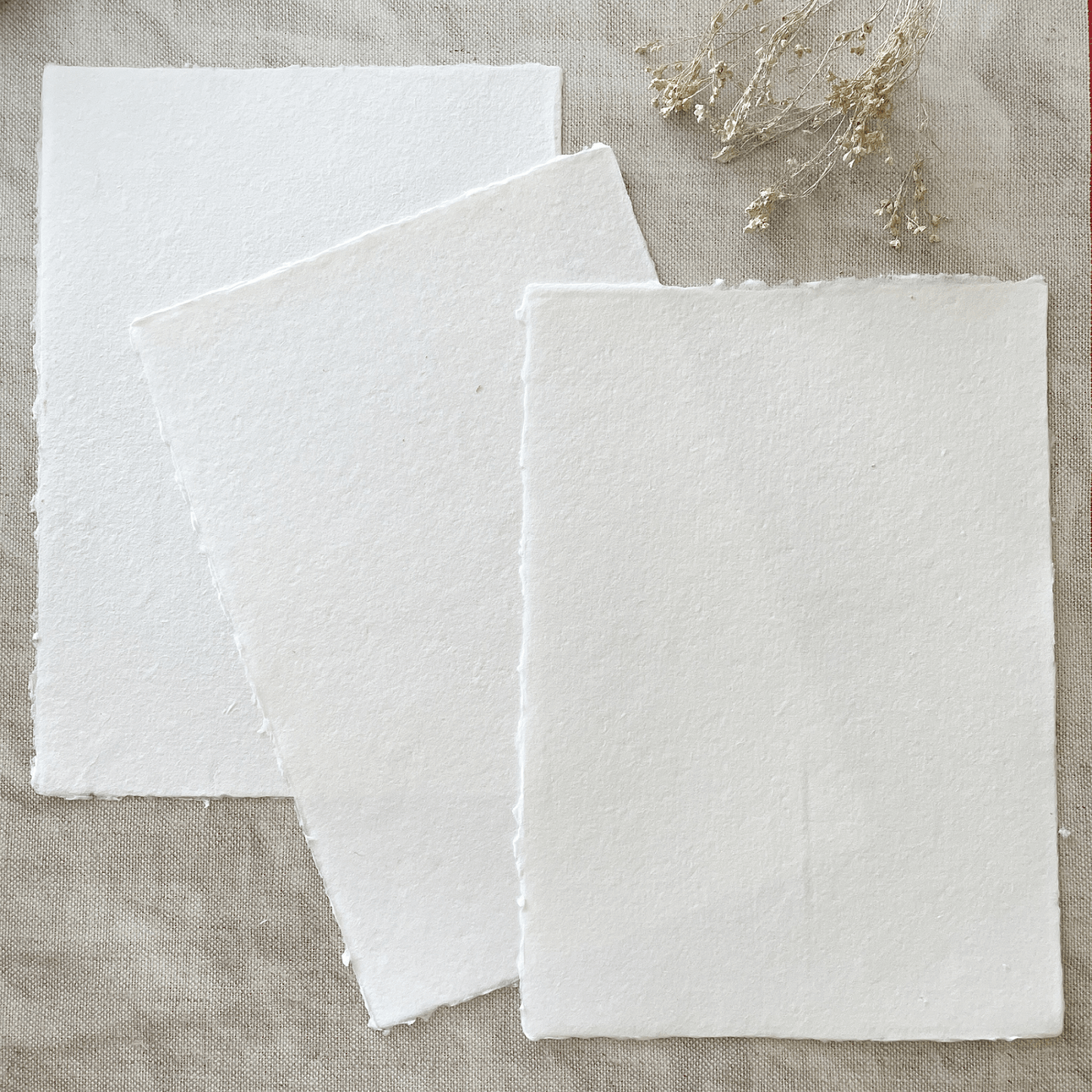 Premium White Handmade Paper, Card and Envelopes (vegan)  ImagineDIY Paper A4 