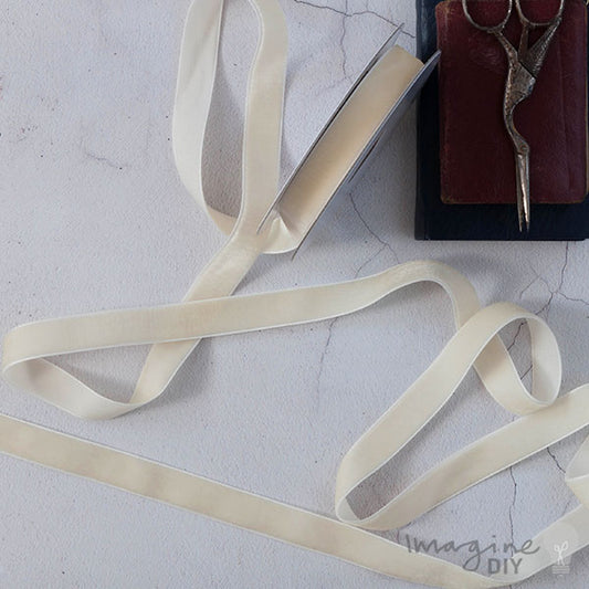 Cream Velvet Ribbon  ImagineDIY 15mm 1 Meter 