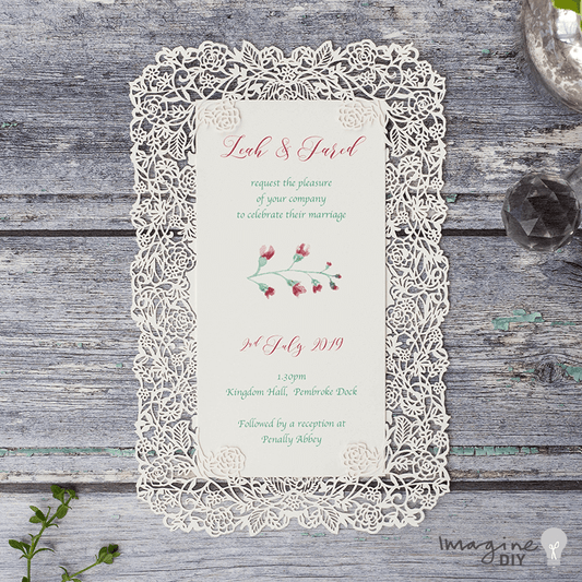 Floral Laser Cut Wedding Invitations