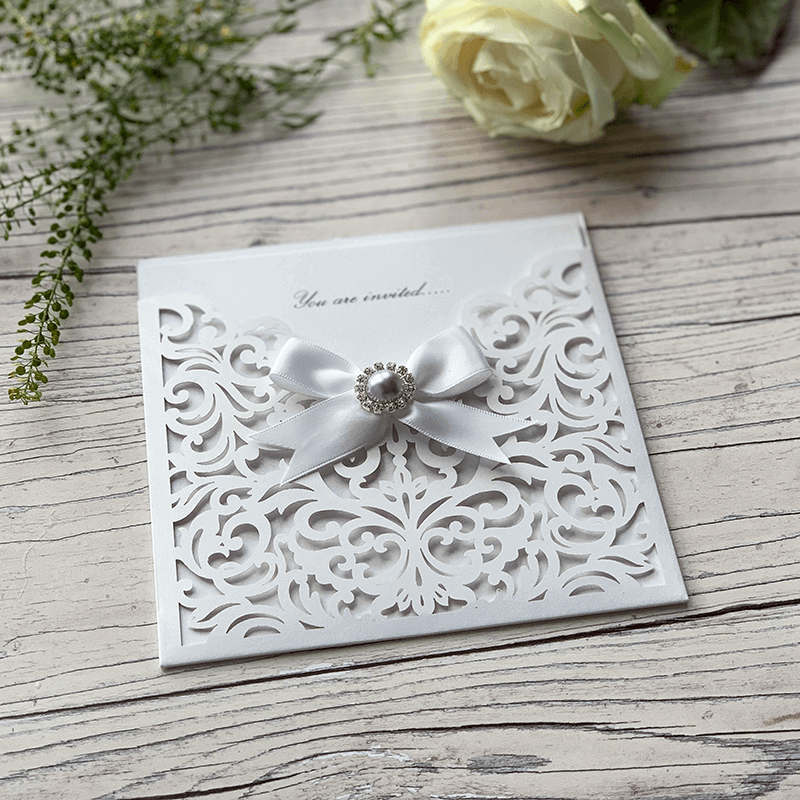 How To Make .... Pretty Laser Cut Invitation with Bow