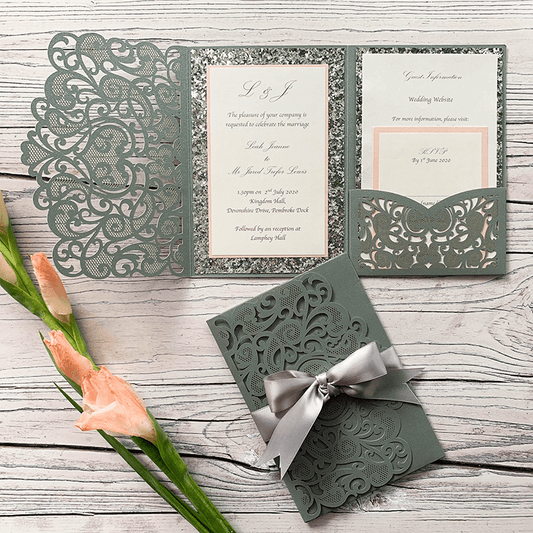 How To Make ..... Glamorous Laser Cut Pocket Invitations