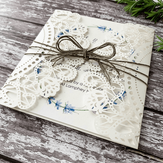 How To Make ..... Rustic Invitations With Lavender and Twine Bow