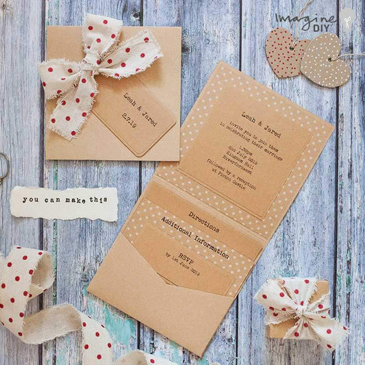 How To Make ..... Rustic Polka Dot Wedding Stationery