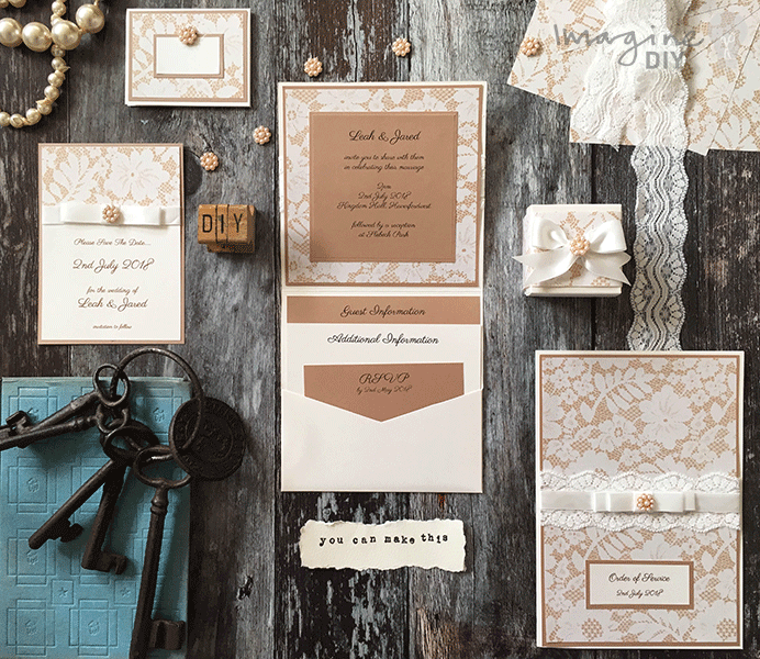 How to Make...Champagne Lace Wedding Stationery