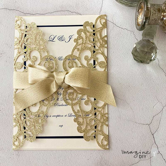 HOW TO MAKE … GLAMOROUS GOLD WEDDING INVITATIONS