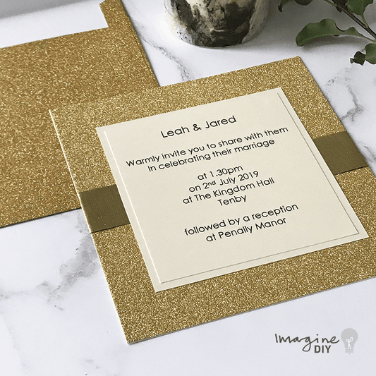 How To Make ..... Easy Gold Glitter Invitations