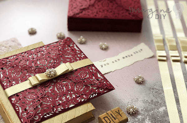 How to Make - Luxury Laser Cut Invitations in Burgundy and Gold