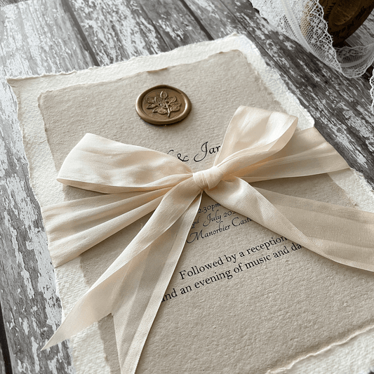 How To Make .... Stylish, Eco Friendly Wedding Invitations with Handmade Paper, Silk Ribbon and Wax Seals