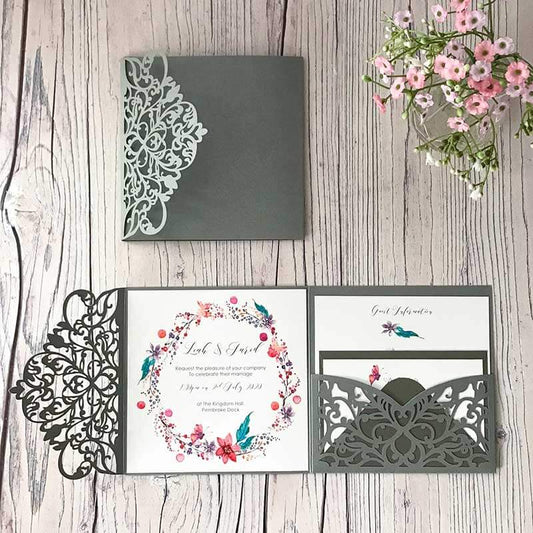 Summer Garden Pocket Fold Invitation