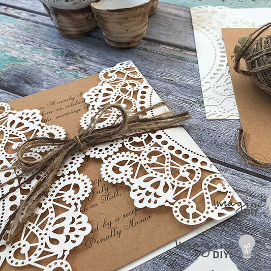 Rustic Doily Wedding Invitations