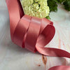 16mm double faced satin ribbon in cinnamon blush ribbon.  Warm pinky brown colour ribbon sold by the meter or on a roll
