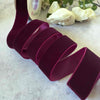 1 inch wide velvet ribbon in bordeaux burgundy colour.   Sold in 3 metre rolls.