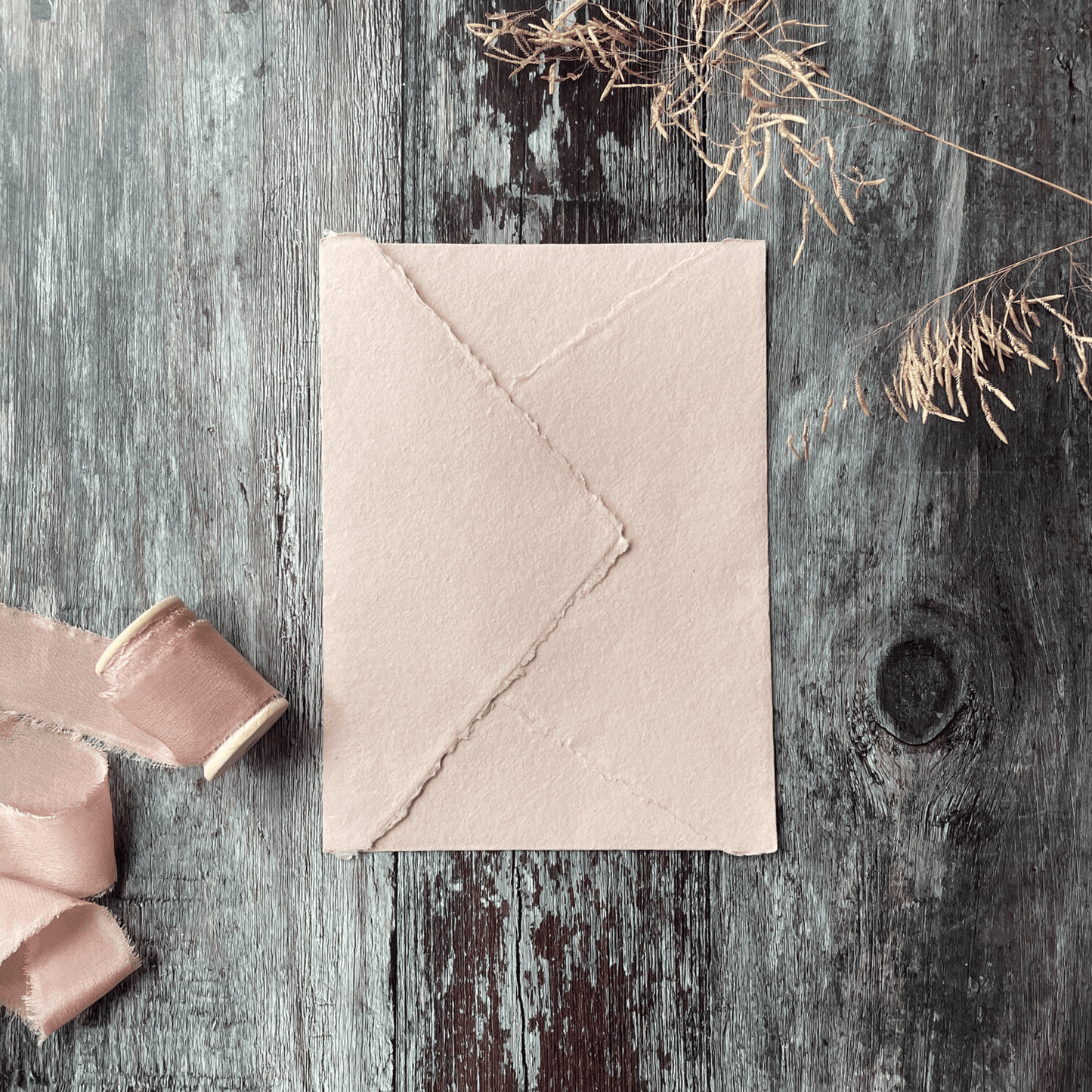 Blush Handmade Paper. Card and Envelopes