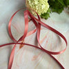 narrow cinnamon blush colour ribbon.  6mm wide satin ribbon sold by the meter or on a roll

