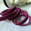 9mm velvet ribbon in dark burgundy.  Luxury velvet ribbon on a 3 meter roll