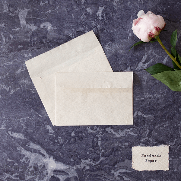Natural White Handmade Paper, Card and Envelopes  ImagineDIY Envelope C6 