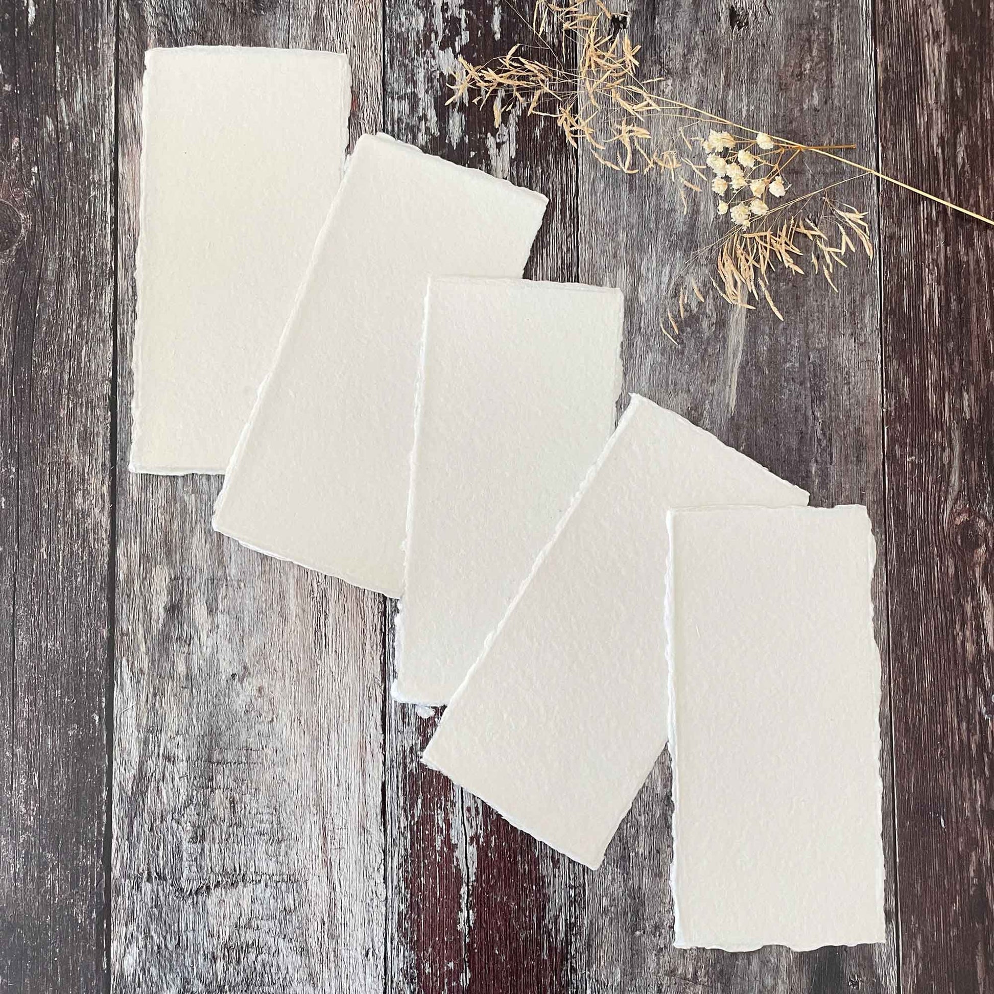 Premium White Handmade Paper, Card and Envelopes (vegan)  ImagineDIY Paper DL 