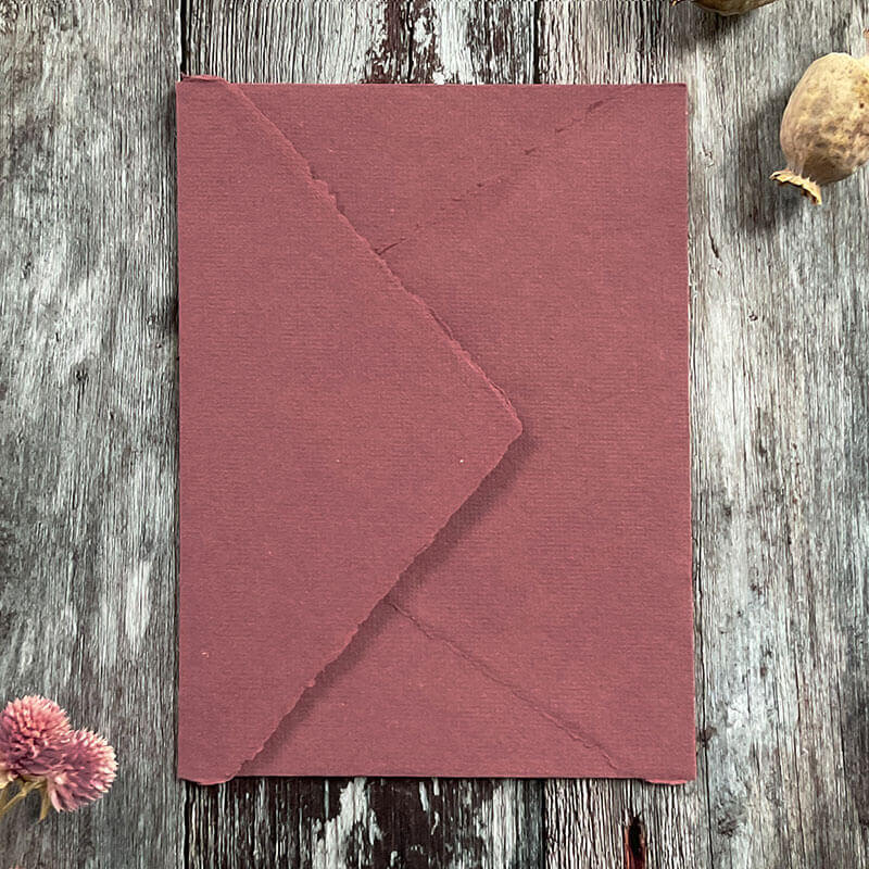 Dusky Rose Handmade Paper, Card and Envelopes (Vegan)  ImagineDIY Envelope 5 x 7 