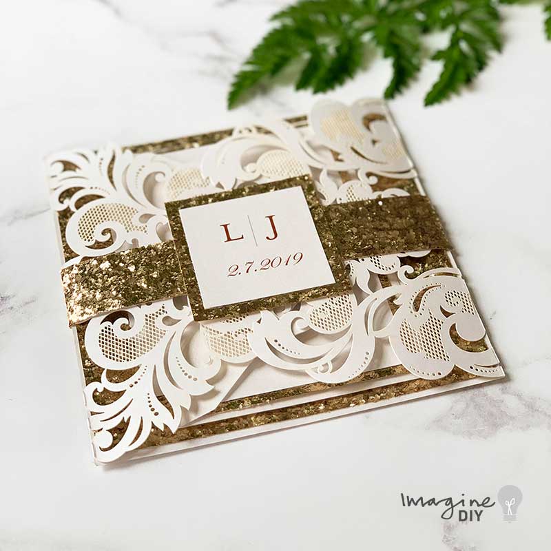Luxury Invitation with Belly Band Template  ImagineDIY   