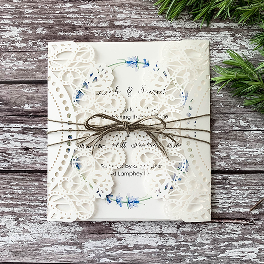 Rustic Invitation with Lavendar Template  ImagineDIY   