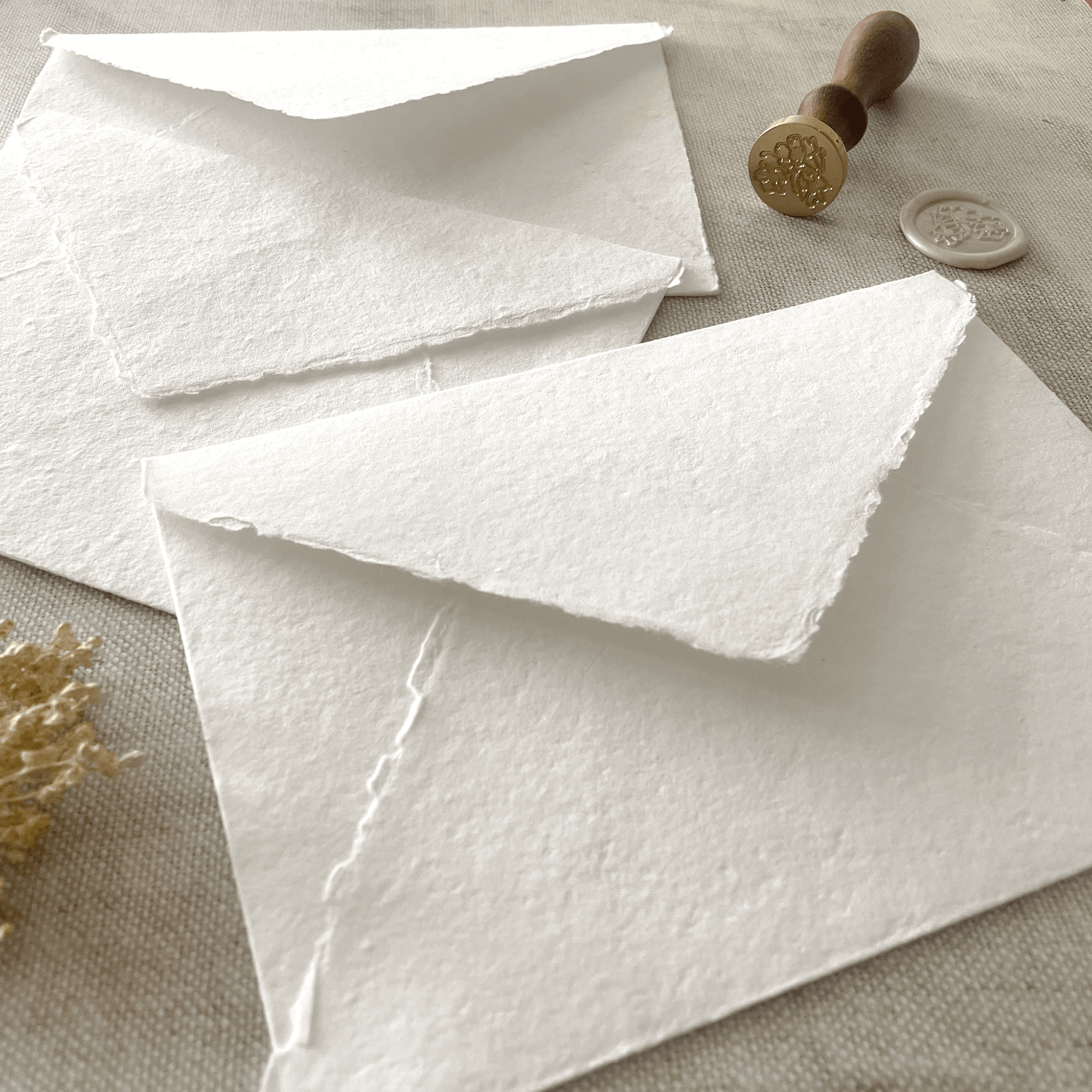 Premium White Handmade Paper, Card and Envelopes (vegan)  ImagineDIY Envelope C5 