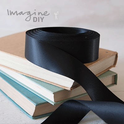 Black Satin Ribbon  ImagineDIY 25mm 1 Meter 