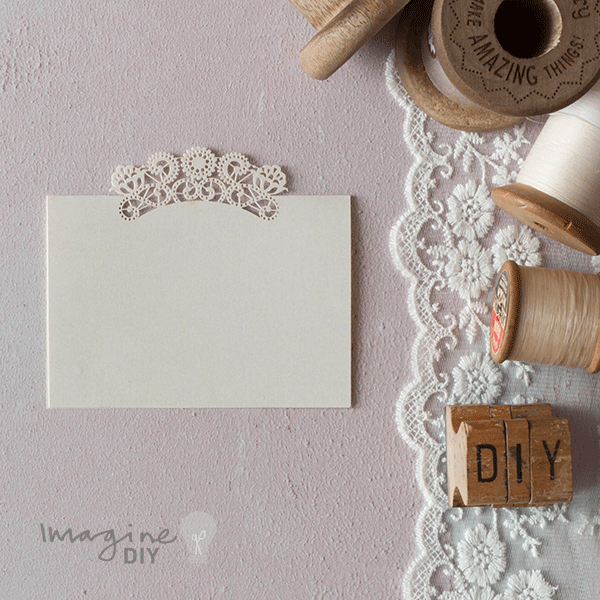 Doily Laser Cut  - Pearlised Ivory  ImagineDIY Place Card - Pack of 5  
