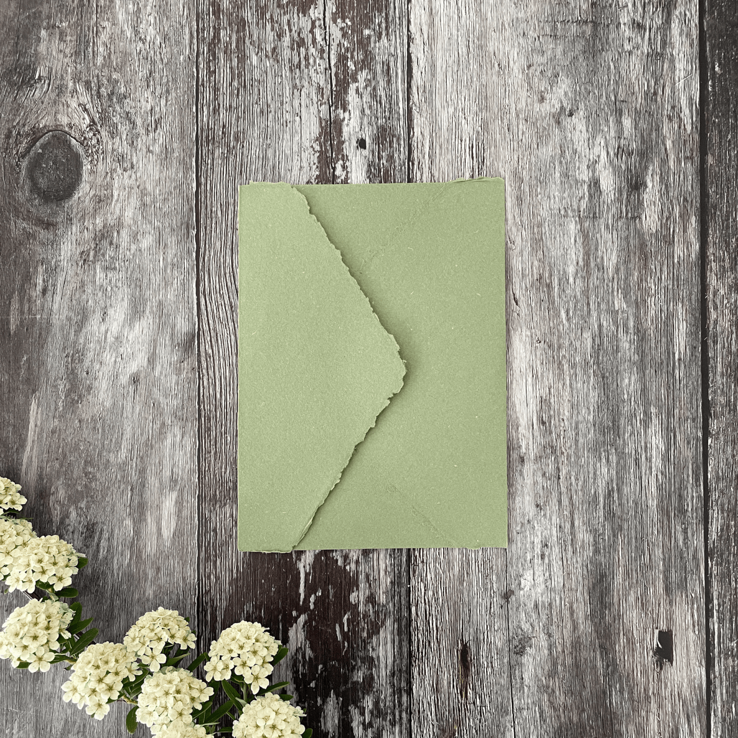 Sage Green Handmade Paper, Card and Envelopes
