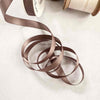 narrow satin ribbon in a minky brown colour.  13mm wide.