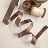 16mm wide satin ribbon in a minky brown colour