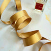 gold satin ribbon 19mm wide.  Luxury ribbon for decorating wedding stationery