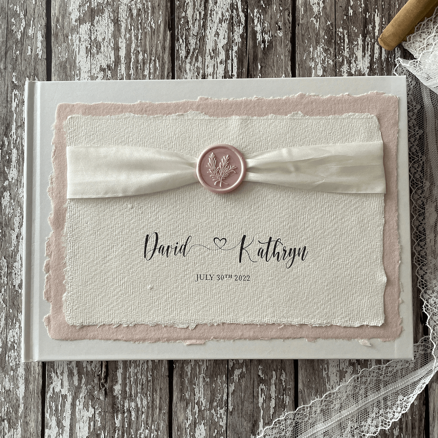 Blush Handmade Paper. Card and Envelopes (Vegan)  ImagineDIY   
