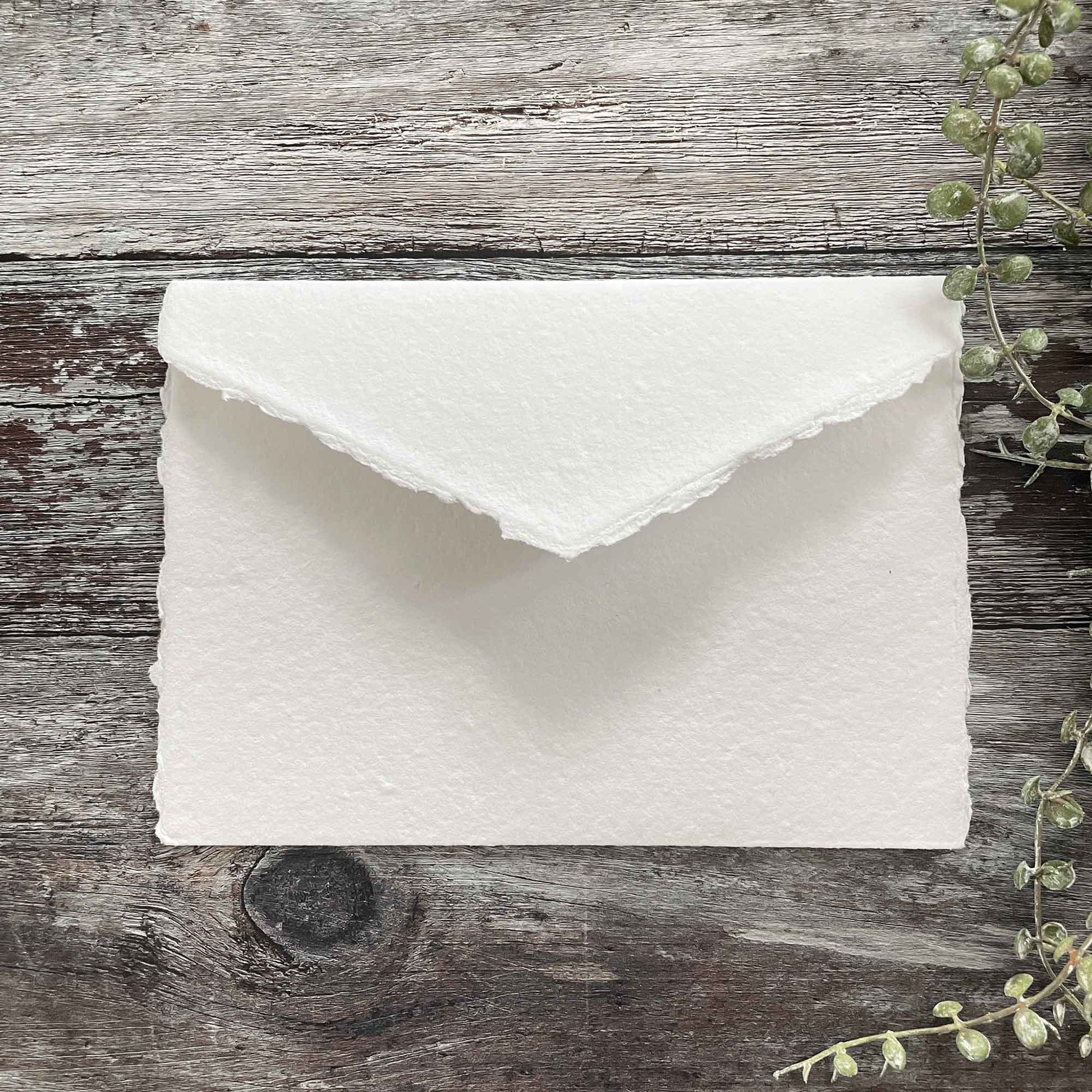 5 x 7 Handmade Card Pocket Invitation - Premium White  ImagineDIY   