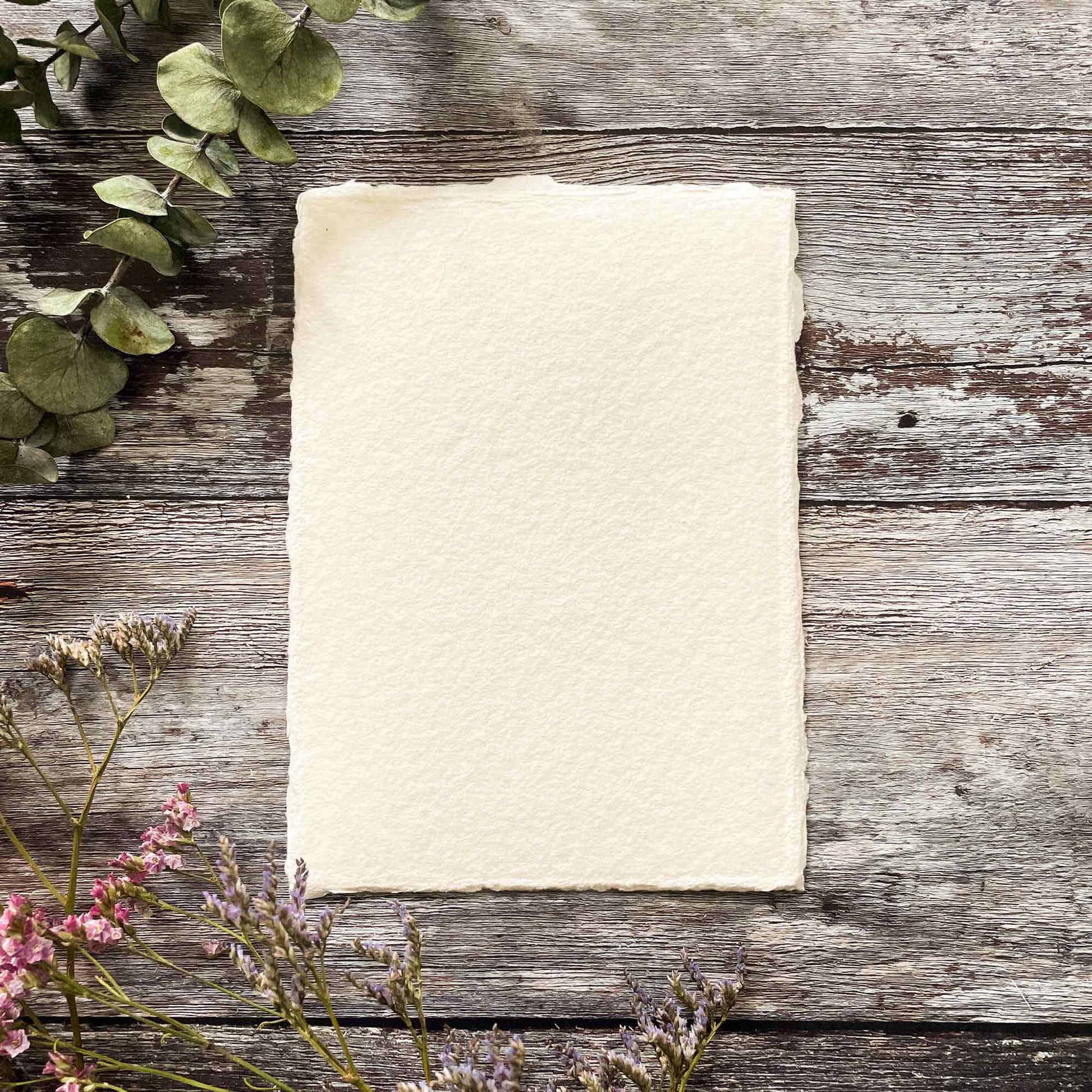 Ivory Handmade Paper, Card and Envelopes (Vegan)  ImagineDIY   