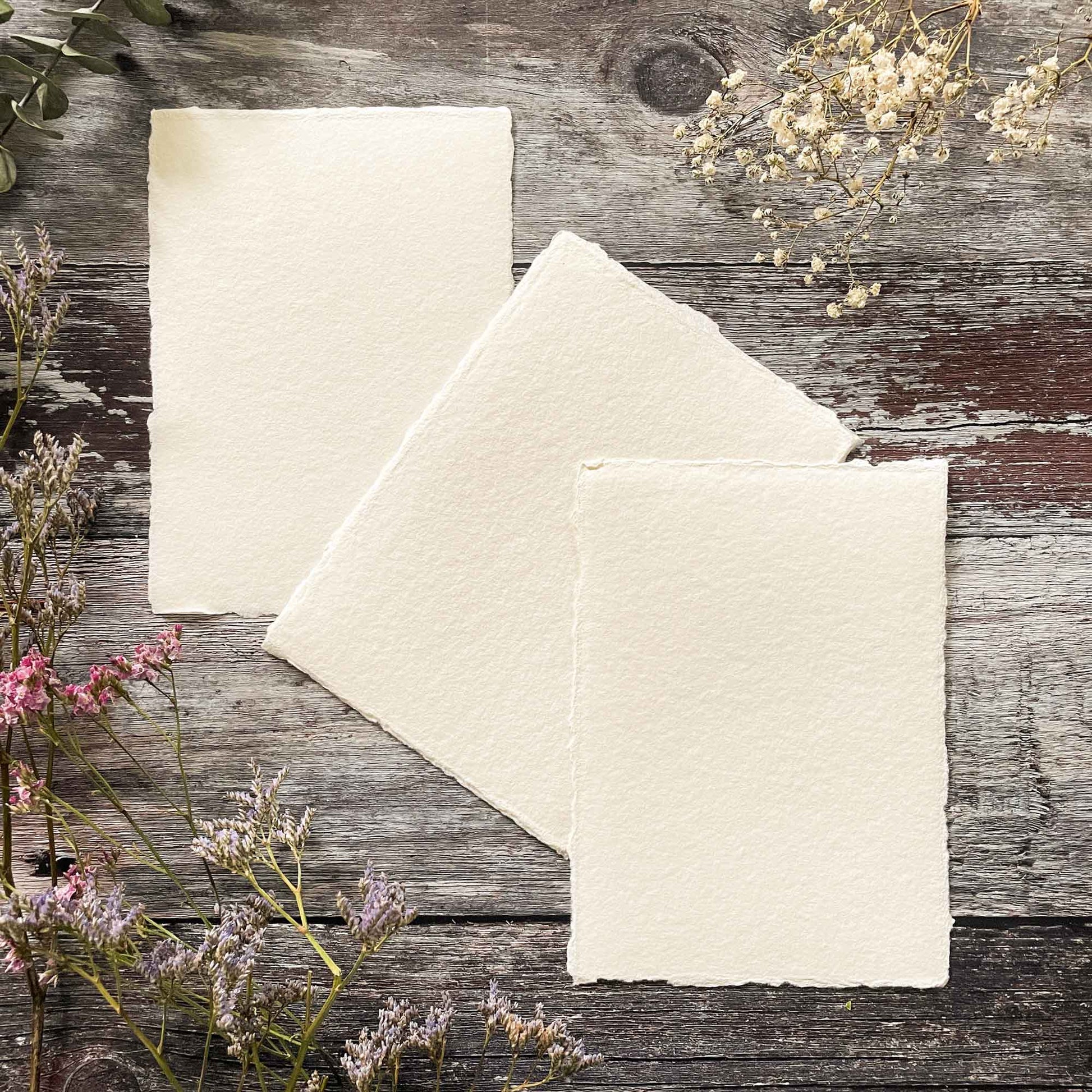 Ivory Handmade Paper, Card and Envelopes (Vegan)  ImagineDIY Paper 5 x 7 