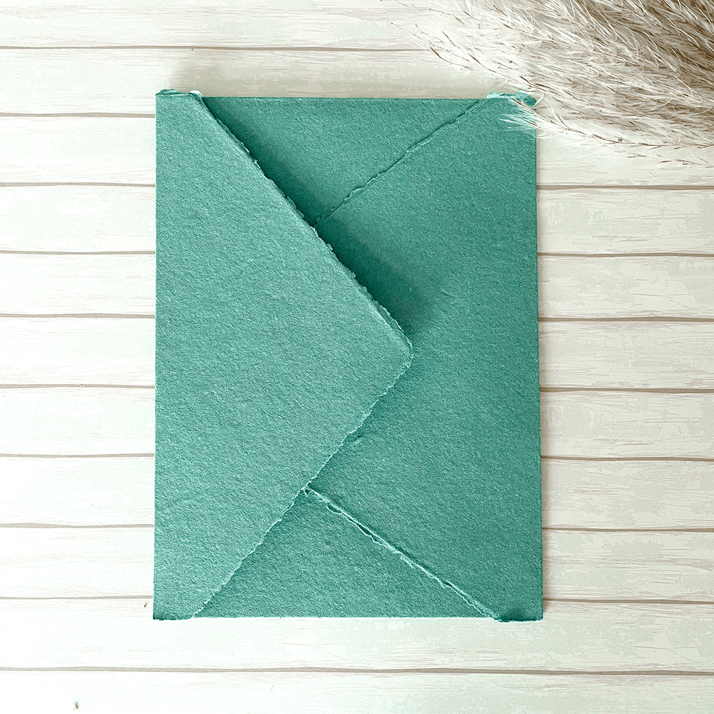 Jade Green Handmade Paper, Card and Envelopes. (Vegan)  ImagineDIY Envelopes 5 x 7 