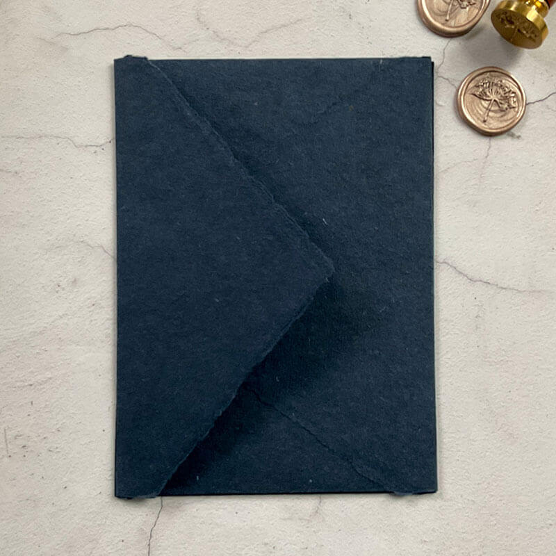 Navy Handmade Paper, Card and Envelopes. (Vegan)  ImagineDIY Envelope 5 x 7 