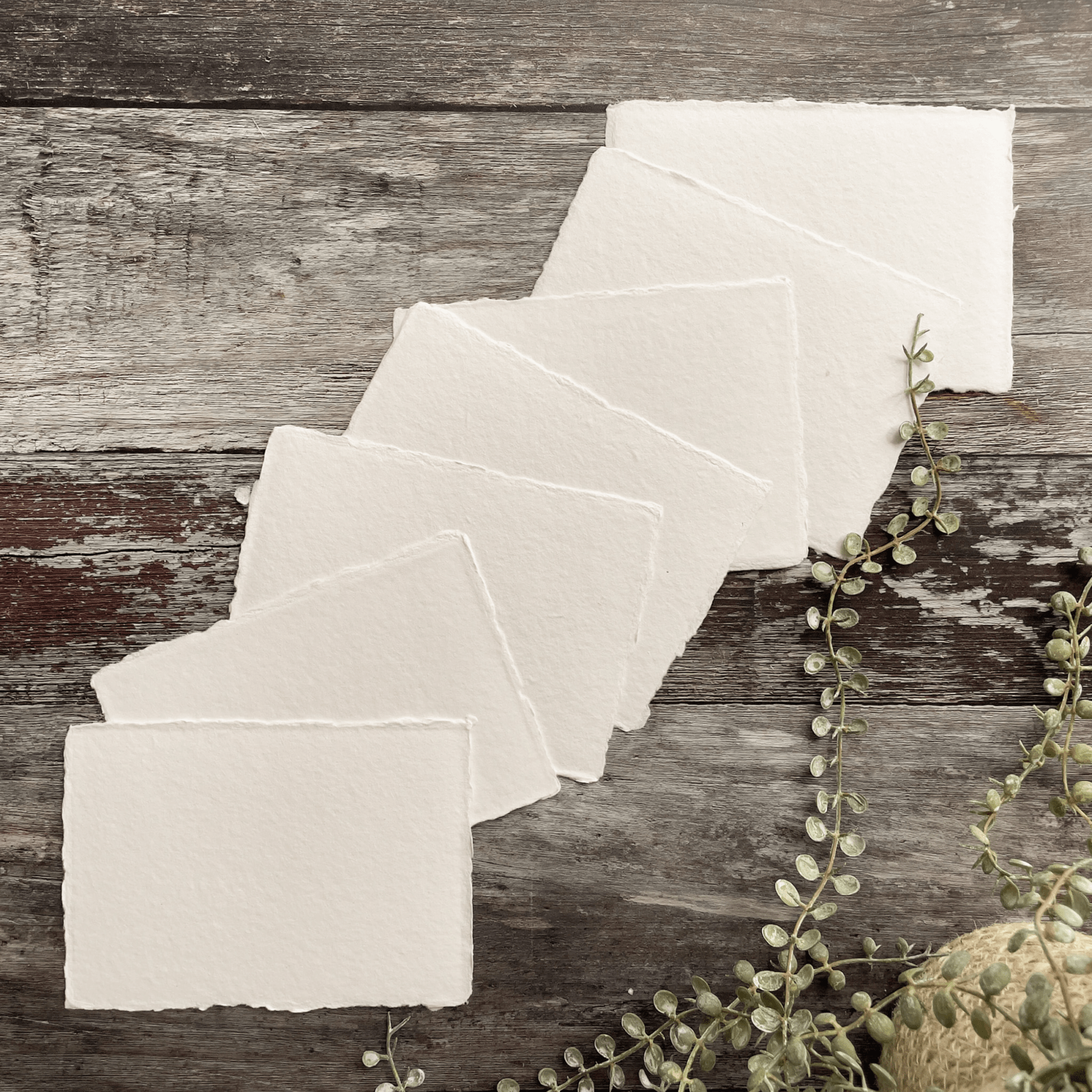 Premium White Handmade Paper, Card and Envelopes (vegan)  ImagineDIY Card 5.5cm x 8cm 