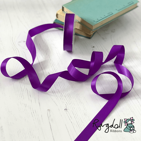 Rectangle Ribbon Purple 38mm Royal Purple Satin Ribbon - 10 Metre Roll - Imagine DIY