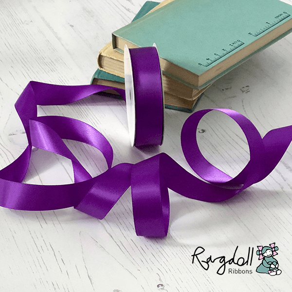 38mm Royal Purple Satin Ribbon - 10 Metre Roll - Imagine DIY